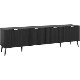 [en.casa] Nand TV-Lowboard 180 x 35 x 51 cm Schwarz Metall/Spanplatte