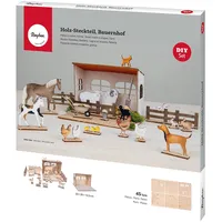 Rayher Holz-Adventskalender Bauernhof 2021 46603505 natur