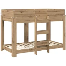 vidaXL Etagenbett Artisan-Eiche 90 x 200 cm Holzwerkstoff