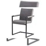 möbelliebling Esszimmerstuhl Freischwinger Grau Eisengestell PARZIVO