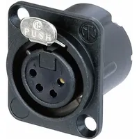Neutrik NC4FD-LX-B XLR-Steckverbinder Flanschbuchse, Kontakte gerade Polzahl: 4 Schwarz