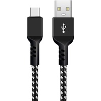 Maclean Brackets Maclean MCE482 USB zu USB-Typ-C Kabel USB Ladekabel 2m Fast Charge 5V/2.4A Datenkabel Schnellladekabel High Speed Nylon Geflochten Anschlusskabel Datenübertragung (USB zu USB Typ-C 2m)