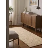 Bt Carpet Wolly Läufer – Wohnzimmerteppich Flachgewebe Kurzflor Woll-Optik Wolle Skandi-Look Esszimmer, Wohnzimmer, Kinderzimmer, Schlafzimmer – Beige Braun, 80x300cm