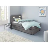 INOSIGN Boxbett »Luan«, Schubkästen, LED-Beleuchtung und Topper, in Breite 120 cm und 180 cm, grau