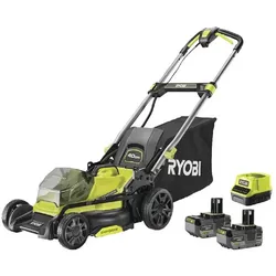 Ryobi Akku-Rasenmäher 18V 2x 4,0 Ah Akku Ladegerät Rasenmäher One+ Akku Mulch