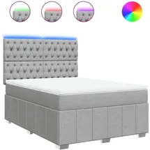 vidaXL Boxspringbett 140 x 200 cm Hellgrau