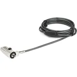 Startech StarTech.com Laptop Sicherheitsschloss (4-stelliges, verstellbares Zahlenschloss, für Noble Security Wedge Sicherheitsbuchsen, 2 m Stahlkabel)