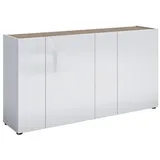 XORA Sideboard Tango, Weiß Hochglanz, 6 Fächer, 174x92x40 cm, Beimöbel erhältlich, stehend, Wohnzimmer, Kommoden & Sideboards, Sideboards