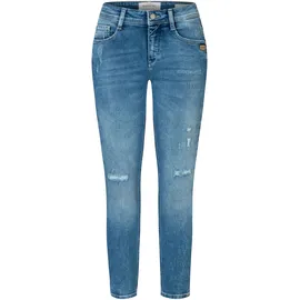 Gang Relax-fit-Jeans GANG "94AMELIE CROPPED", Damen, Gr. 33, Normalgrößen, blau (azure blau destroy), 90% Baumwolle, 4% Elasthan, 6% Polyester, unifarben, relaxed fit lang, Jeans, im 5-Pocket-Style