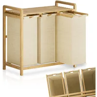 Juskys Bambus Wäschekorb Kory - Beige