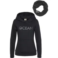 Ocean Sportswear Kapuzensweatshirt »mit Multifunktionaler Tube Schal«, (Set, 2 tlg.), basic geschnittene Passform, aus Baumwollmischung, mit Kängurutasche Gr. 44/46, schwarz, Sweatshirts, 17583450-44