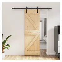 vidaXL Schiebetür mit Beschlag 70x210 cm Massivholz Kiefer
