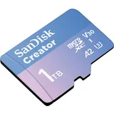 SanDisk Creator R190/W130 microSDXC 1TB Kit, UHS-I U3, A2, Class 10 (SDSQXAV-1T00-GN6MS)