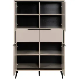 Finori Highboard 90 x 140 x 38 cm Sand/Schwarz