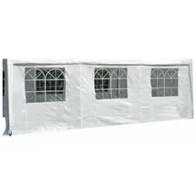 DEGAMO Seitenplane für Partyzelt, Länge 6 Meter, Pvc weiß mit Fenstern
