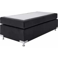 Boxspringbett "Holland", schwarz, B:92cm L:201cm, Microvelours (100% Polyester), WESTFALIA SCHLAFKOMFORT, Komplettbetten, Boxspringbett, ohne Kopfteil, frei im Raum stellbar