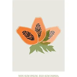 Bild KOMAR "Cultivated Papaya", orange (farbe bild(er): orange), B:50cm H:70cm, Papier, Holz, Bilder, Wandbild zur Dekoration - ohne Rahmen