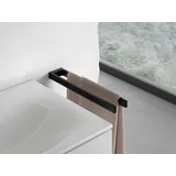 Keuco Edition 11 Black Selection Handtuchhalter zweiarmig, starr, 45cm Tief, Für Badezimmer und Gäste-toilette, Wandmontage, schwarz matt,