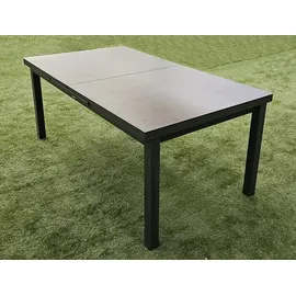 teico group 9-tlg. Alu Gartenmöbel Set anthrazit Tisch ausziehbar mit 8 stapelbaren Stühlen - Grau