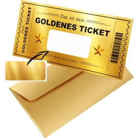 Craftwerk Goldenes Ticket mit Rubbelfläche - Personalisierbarer Gutschein für Frauen, Freund und Freundin - Rubbellos für Geburtstag, und Weihnac...