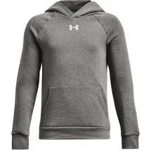 Under Armour Rival Fleece Hoodie Jungen 025 castlerock light heather/white XS 122-127 cm