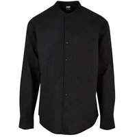 URBAN CLASSICS Cotton Linen Stand Up Collar Shirt -
