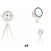Gift Decor Uhr Tischuhr Stativ Weiß Metall 12 x 30 x 12 cm 4 Stück weiß