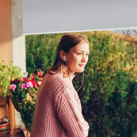 Relaxdays Seitenmarkise 140 x 180 cm grau Kunststoff