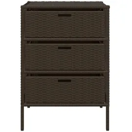 vidaXL Gartenschrank Braun 55x59x80 cm Poly Rattan