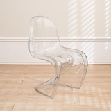 UPKWRJLK Modern S-Shaped Bar Chair,Barförmiger Esszimmerstuhl,Creative Designer Acrylic Plastic Chair, Transparent Internet Celebrity Chair, Makeup Stool,3