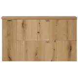 [en.casa] - Waschtischunterschrank Skelbolu 100x60x40 cm Eicheoptik