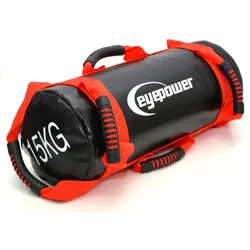15kg Power Bag mit 4 Kettlebell Gewichten - 18x50 Home Training Sandbag 6 Griffe