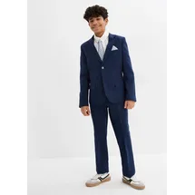 bonprix Anzug mit Hemd und Krawatte (4tlg. Set), blau, Gr.176, Festliches vierteiliges Jungen-Set bestehend aus Anzug, Hemd (Slim Fit) und Krawatte, Hemd: 100% Baumwolle