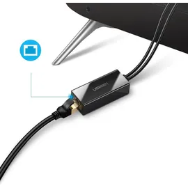UGREEN Ethernet Adapter für Chromecast Micro-USB 100Mbps Netzwerkadapter mit USB 2.0 Netzkabel für Stromversorgung