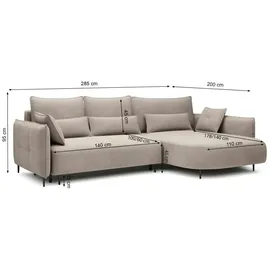 Selsey Ecksofa mit Schlaffunktion Oblivio ¦ creme ¦ Maße (cm): B: 285 H: 95