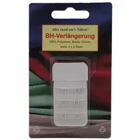 Zettl GmbH BH-Verlängerung BH-Verlängerung 2-reihig 32mm weiß 1 Stück (Stück, 1 St), BH-Verlängerung BH-Extender BH-Verlängerungsstück BH-Erweiterung B weiß 32 mm