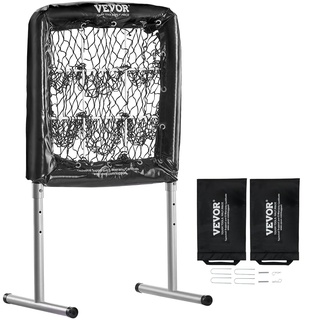 Vevor Pitching Netz Pitching Target Höhenverstellbar 304,8 mm / 508 mm, Baseball & Softball 9 Loch Trainingsgeräte für Jugendliche und Erwachsene, Tragbares Schnellmontage-Design Schwarz