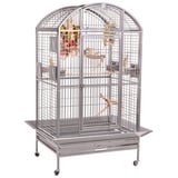 Montana Cages Vogelkäfig Hacienda Dome, Platinum Voliere, Käfig ca. 116 x 96 x 165 cm (mit Schürze) silberfarben