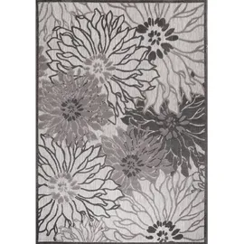 Sanat Outdoorteppich FLORAL grau B/L: ca. 80x150 cm - Grau