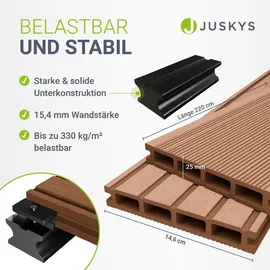Juskys Terrassendiele 220 cm teak