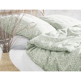IRISETTE Easy Soft-Seersucker Bettwäsche 155x220 Blümchen grün weiß 8440-30