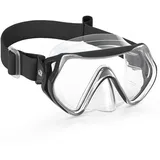 Findway Taucherbrille Kinder mit Stoffband,Schnorchelmaske Kinder Schwimmbrille für Jungen Mädchen,Anti Nebel Anti-Leck 180°Panorama HD Tauchmaske mit Nasenabdeckung,für 6-16 Jahre,D-Schwarz