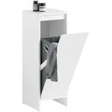 SoBuy Wäscheschrank mit Ausklappbarem Wäschesack Wäschesammler Weiß BZR154-W