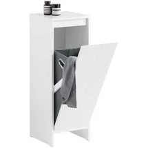 SoBuy Wäscheschrank mit Ausklappbarem Wäschesack Wäschesammler Weiß BZR154-W