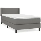 vidaXL Boxspringbett mit Matratze Dunkelgrau 100x200 cm Stoff