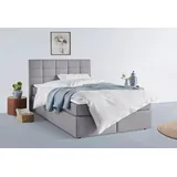 Home Affaire Boxbett HOME AFFAIRE "Ovalo", grau, B:154cm L:210cm, Komplettbetten, Boxspringbett, wahlweise mit Bettkasten, in H2, H3 & H4 erhältilich, Topseller