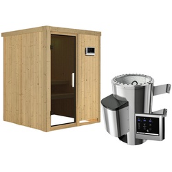 KARIBU Sauna »Ogershof«, inkl. 3.6 kW Saunaofen mit externer Steuerung, für 3 Personen - beige