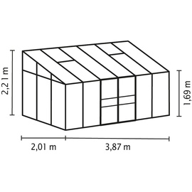 Vitavia Ida 7800 Alu eloxiert ESG/HKP 3 mm / Dach 6 mm 7,8 m2