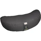 Yogimudra Yogakissen Halbmond – Meditationskissen aus 100% Baumwolle mit abnehmbarem Bezug, halbmondförmiges Yoga Sitzkissen mit Buchweizenschalen-Füllung für Meditation & Pilates (Grau)