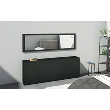 borchardt Möbel Spiegel BORCHARDT MÖBEL "Panama", schwarz (schwarz matt), B:60cm H:200cm T:2cm, Glas, Spiegel, Rahmen